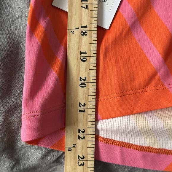 Perfect Moment Thermal Half Zip Pink and Orange Chevron Print Size S - Picture 8 of 12